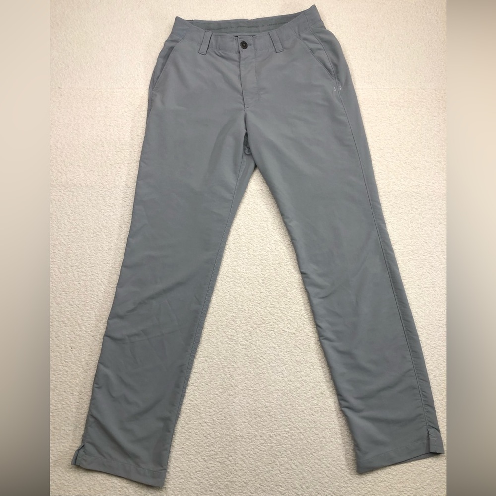 Under Armour Golf Pants Stretch Waistband Flat Front Size 32x32 Gray